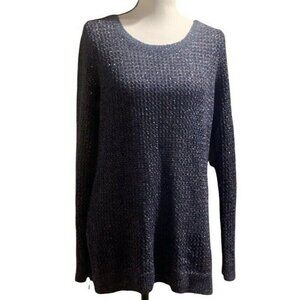 Lucky Brand Womens Pullover Sweater Size M Blue Boho Long Sleeve